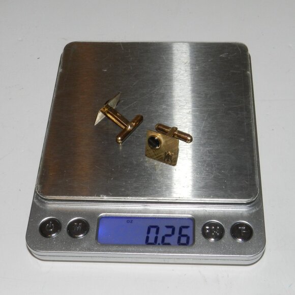 Vintage 14K Gold Black Star Sapphire Cufflinks Square Very Rare!! - Picture 9 of 16